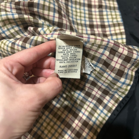 L.L. BEAN TRENCH WOOL LINER RAIN LONG COAT WOMENS BLACK SZ LARGE - Picture 12 of 13